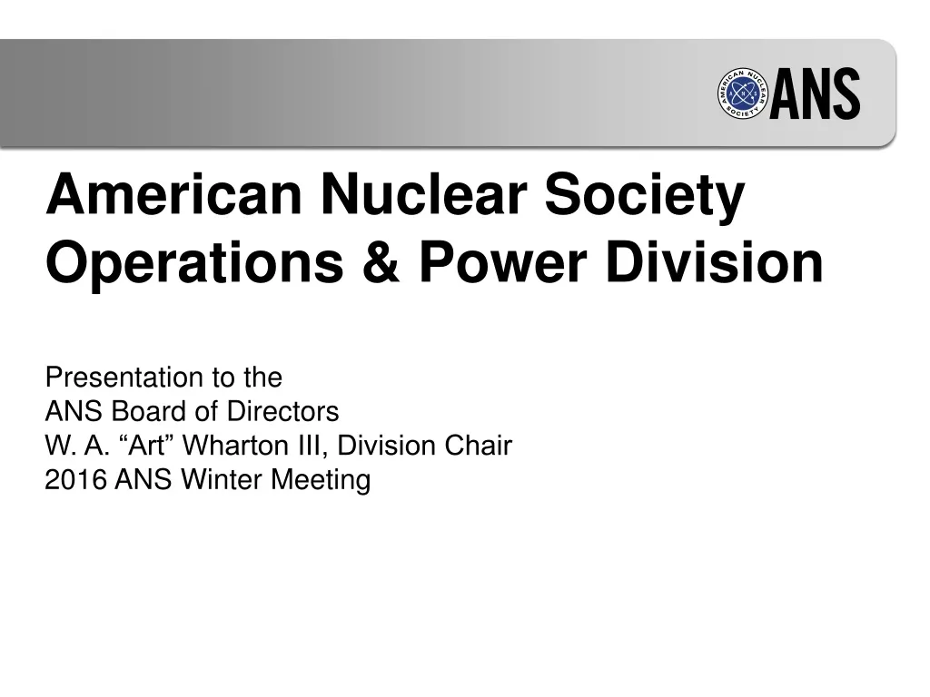american nuclear society operations power division n.
