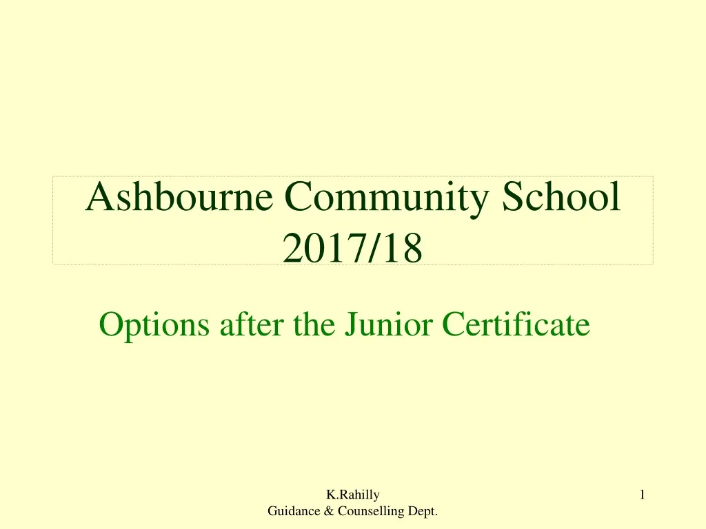 ashbourne community school 2017 18 n.