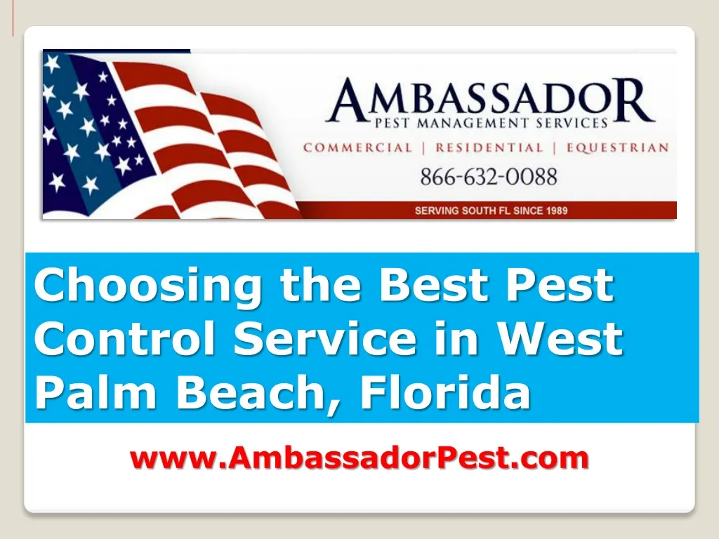 choosing the best pest control service in west n.