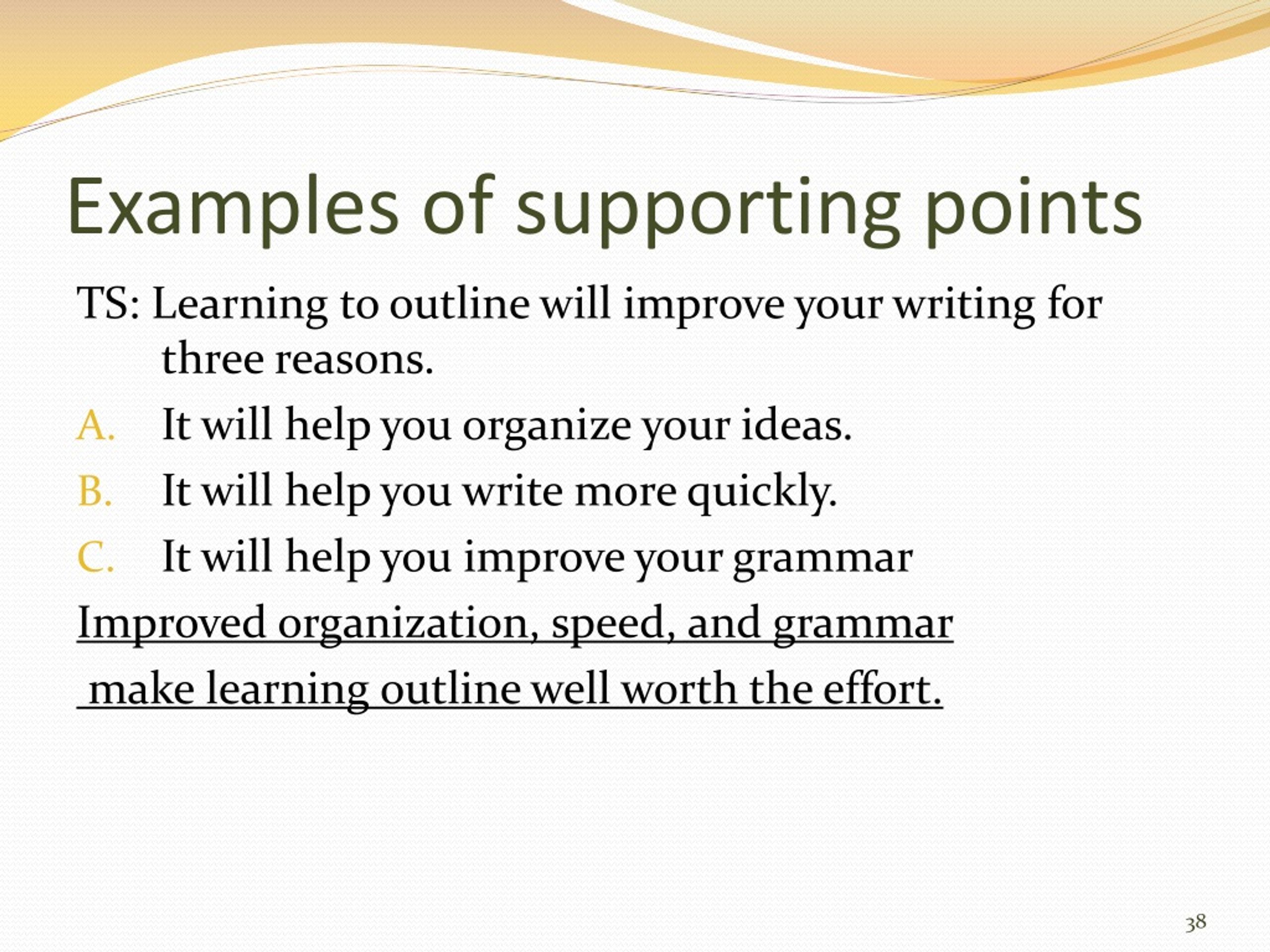 supporting points in an essay