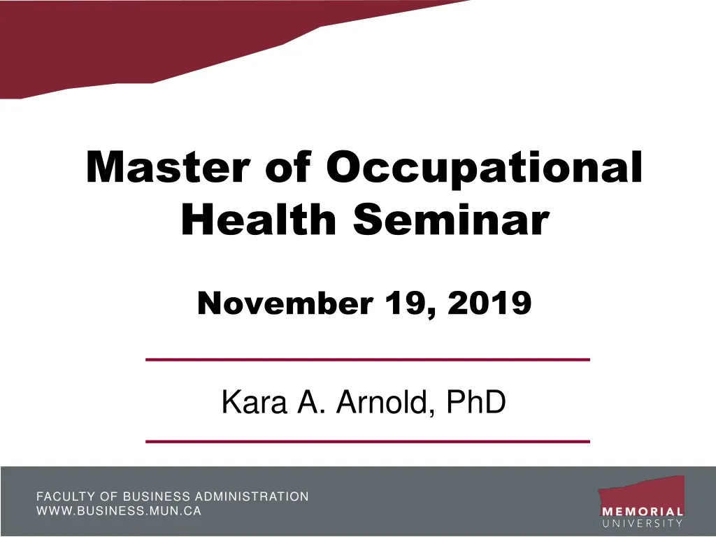 master of occupational health seminar november 19 2019 n.