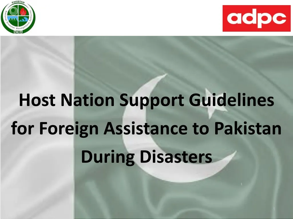 host nation support guidelines f or foreign assistance to pakistan during disasters n.