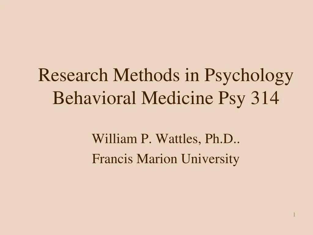 research methods in psychology behavioral medicine psy 314 n.