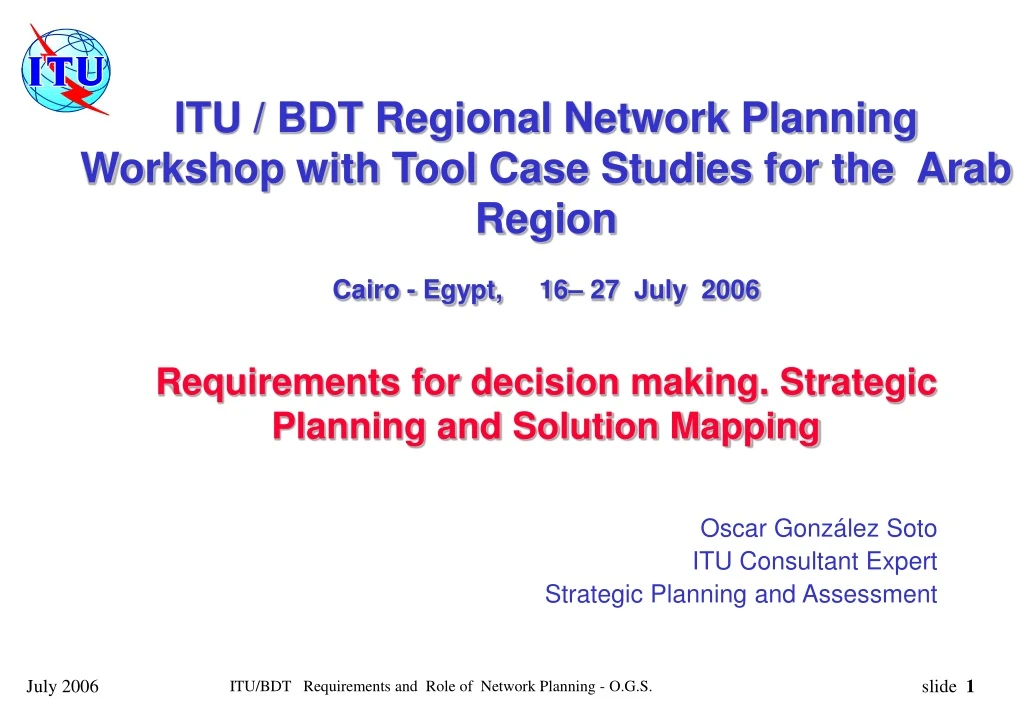 itu bdt regional network planning workshop with n.