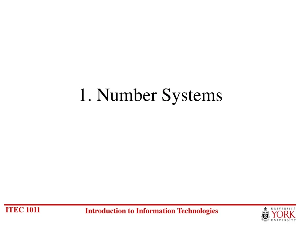 1 number systems n.