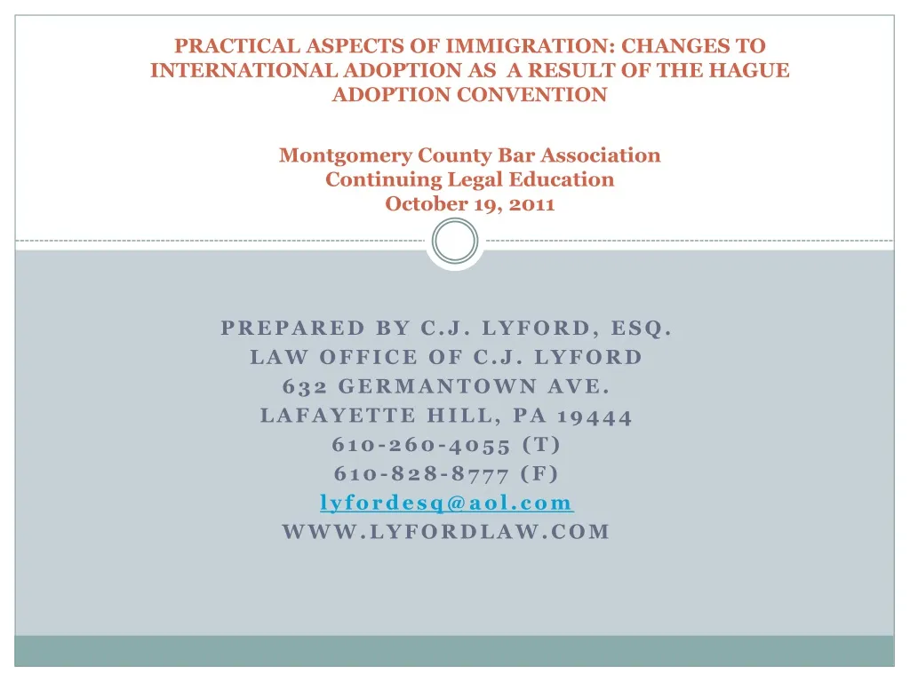 practical aspects of immigration changes n.