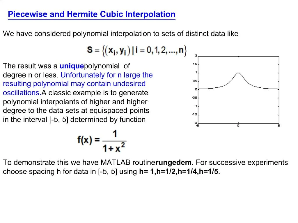 PPT - Piecewise And Hermite Cubic Interpolation PowerPoint Presentation ...