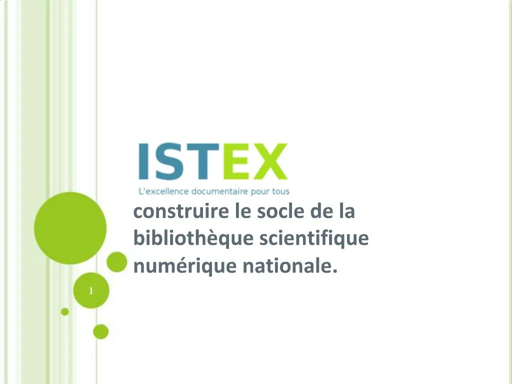 PPT - Construire Le Socle De La Biblioth Que Scientifique Num Rique ...