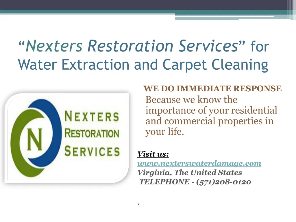 nexters restoration services for water extraction and carpet cleaning n.