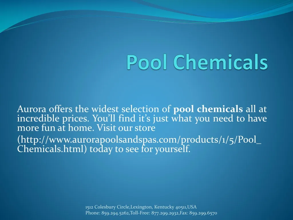 pool chemicals n.
