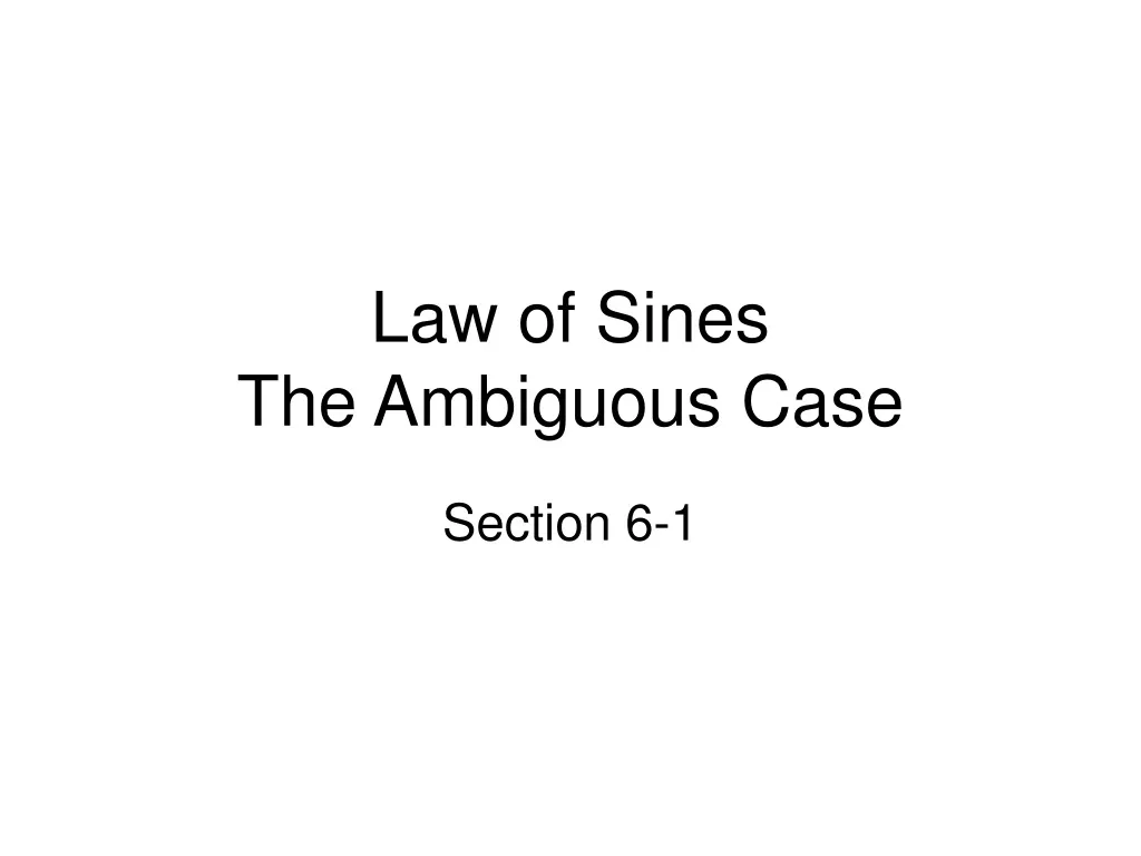 law of sines the ambiguous case n.
