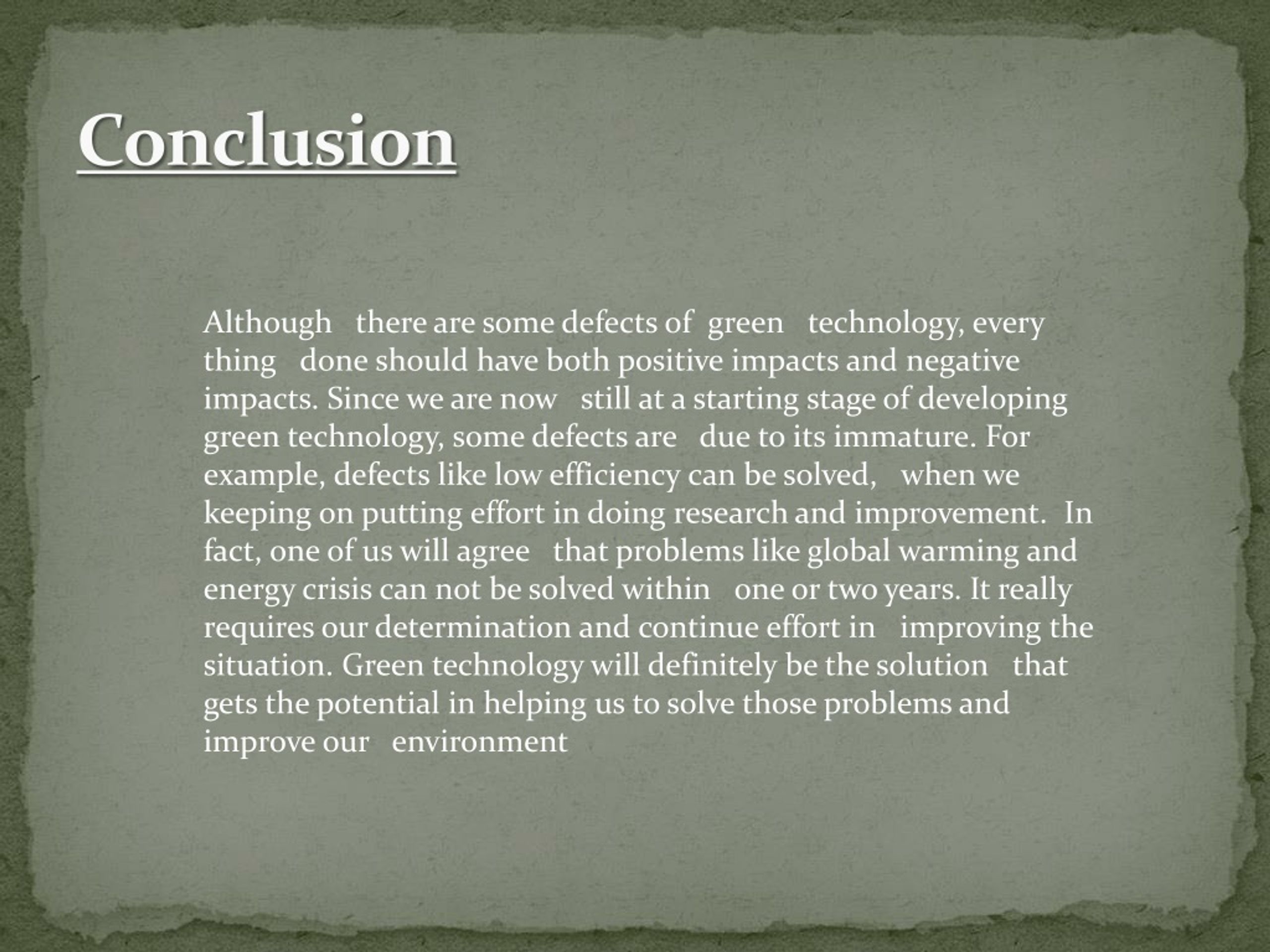 conclusion of green technology
