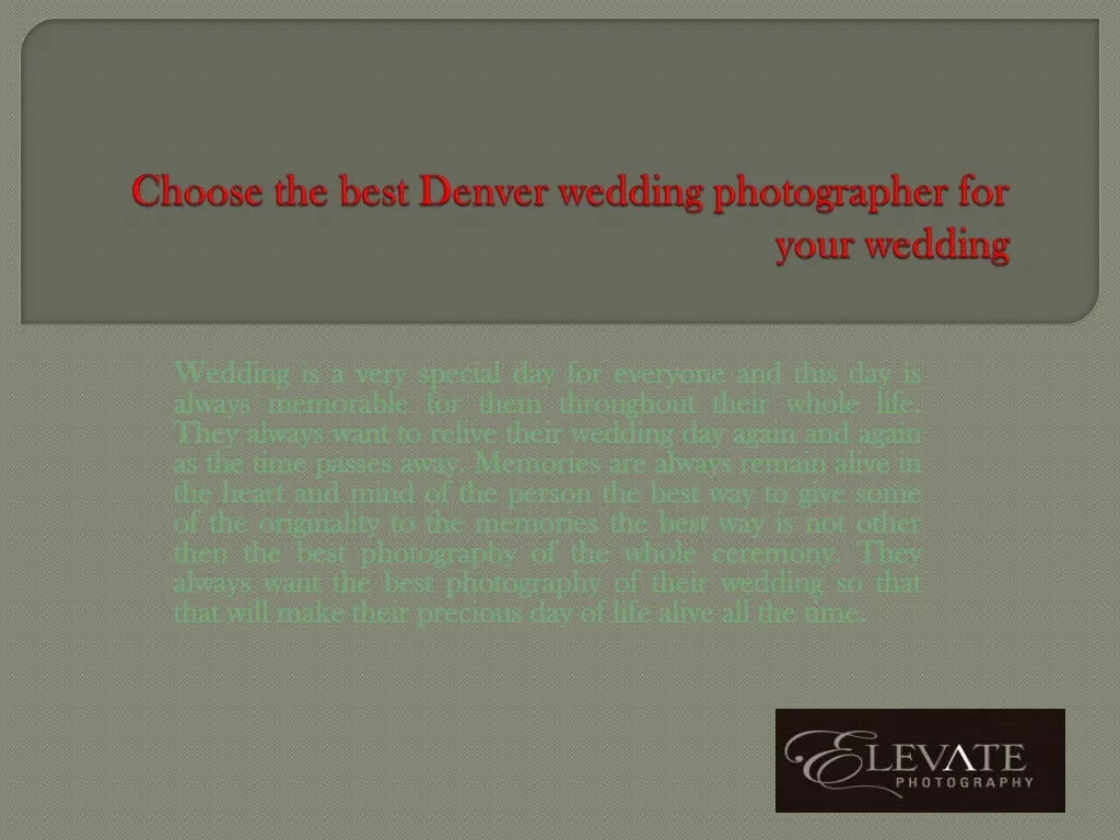 choose the best denver wedding photographer for your wedding n.