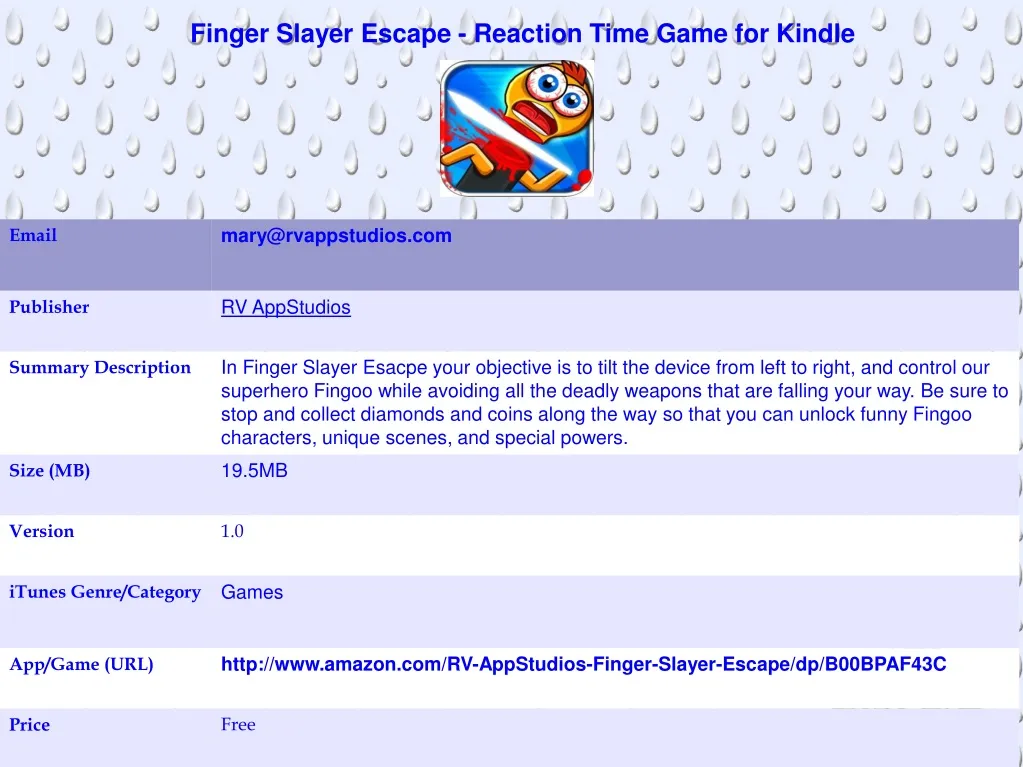 finger slayer escape reaction time game for kindle n.