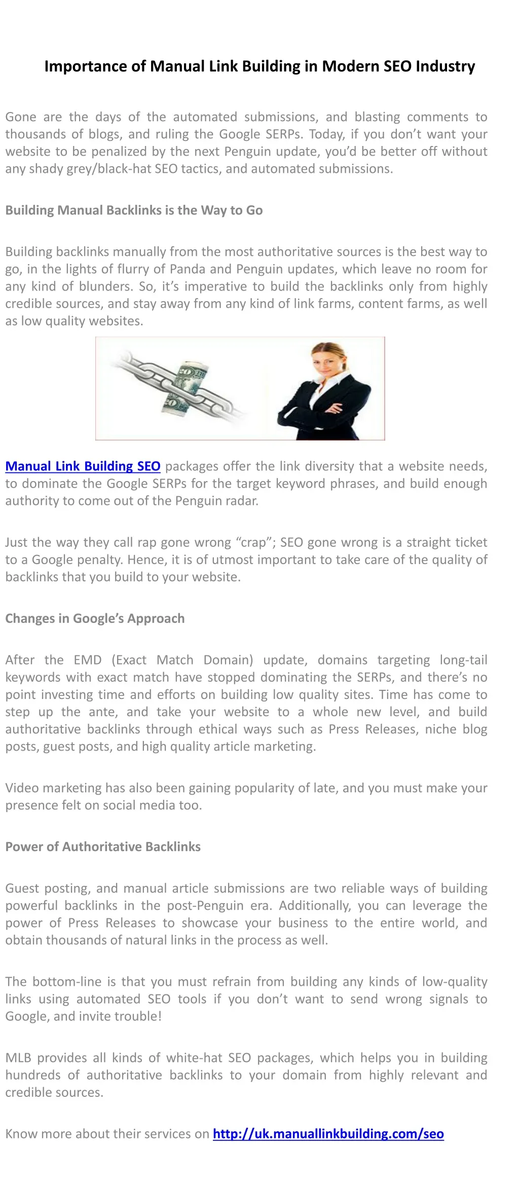 importance of manual link building in modern seo industry n.