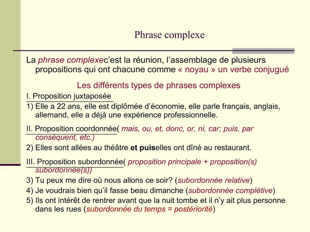 PPT - Phrase complexe PowerPoint Presentation, free download - ID:1178701