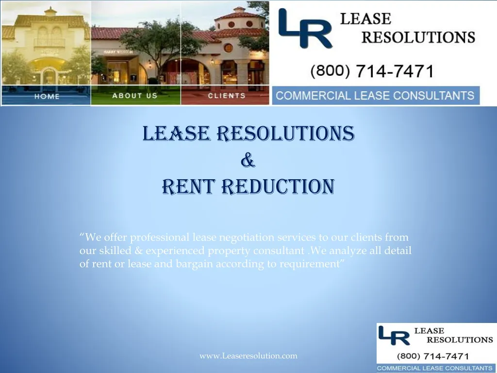 lease resolutions rent reduction n.