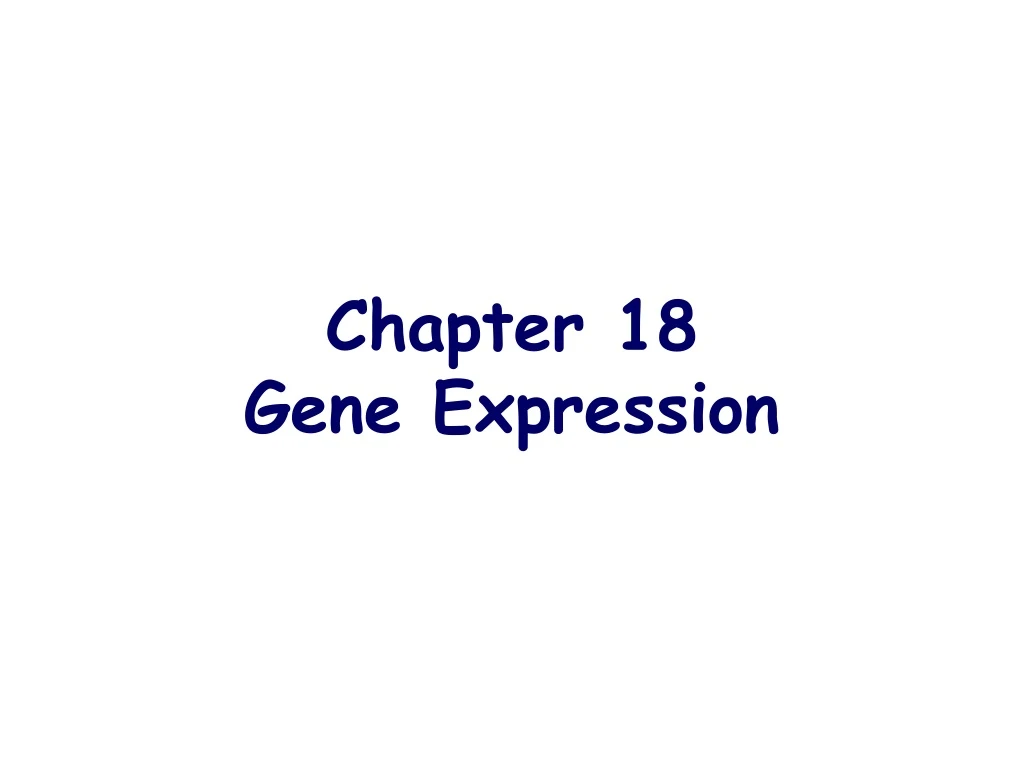 chapter 18 gene expression n.