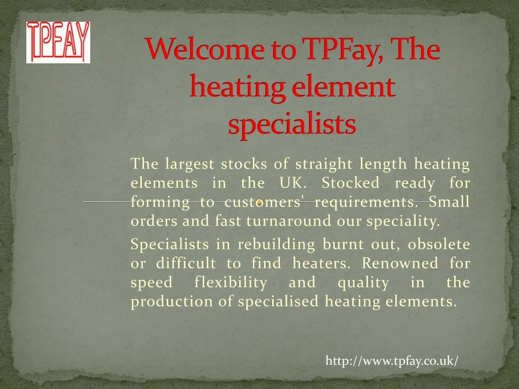 welcome to tpfay the heating element specialists n.