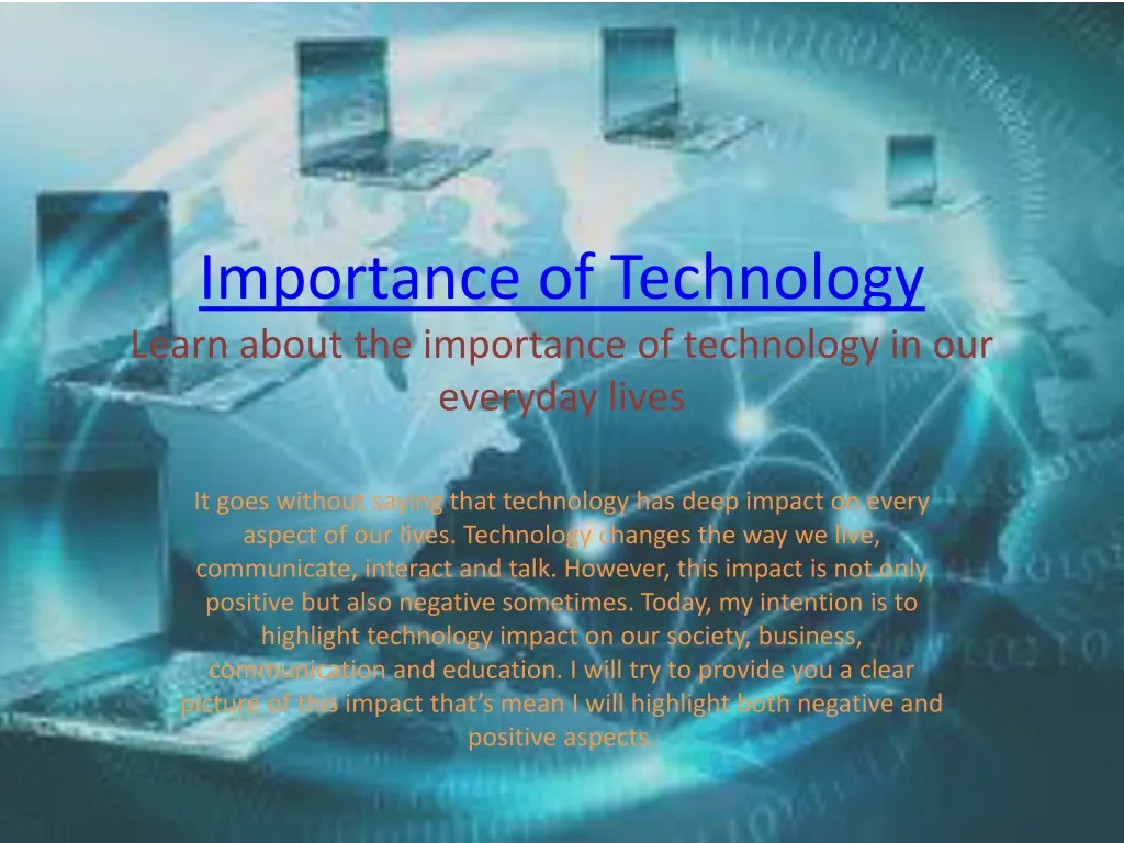 presentation about technology in our life pdf