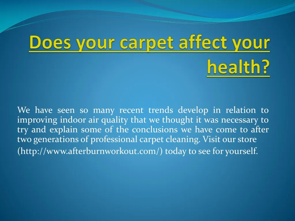 does your carpet affect your health n.