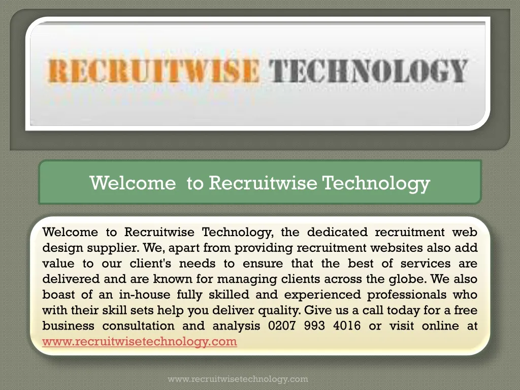 welcome to recruitwise technology n.