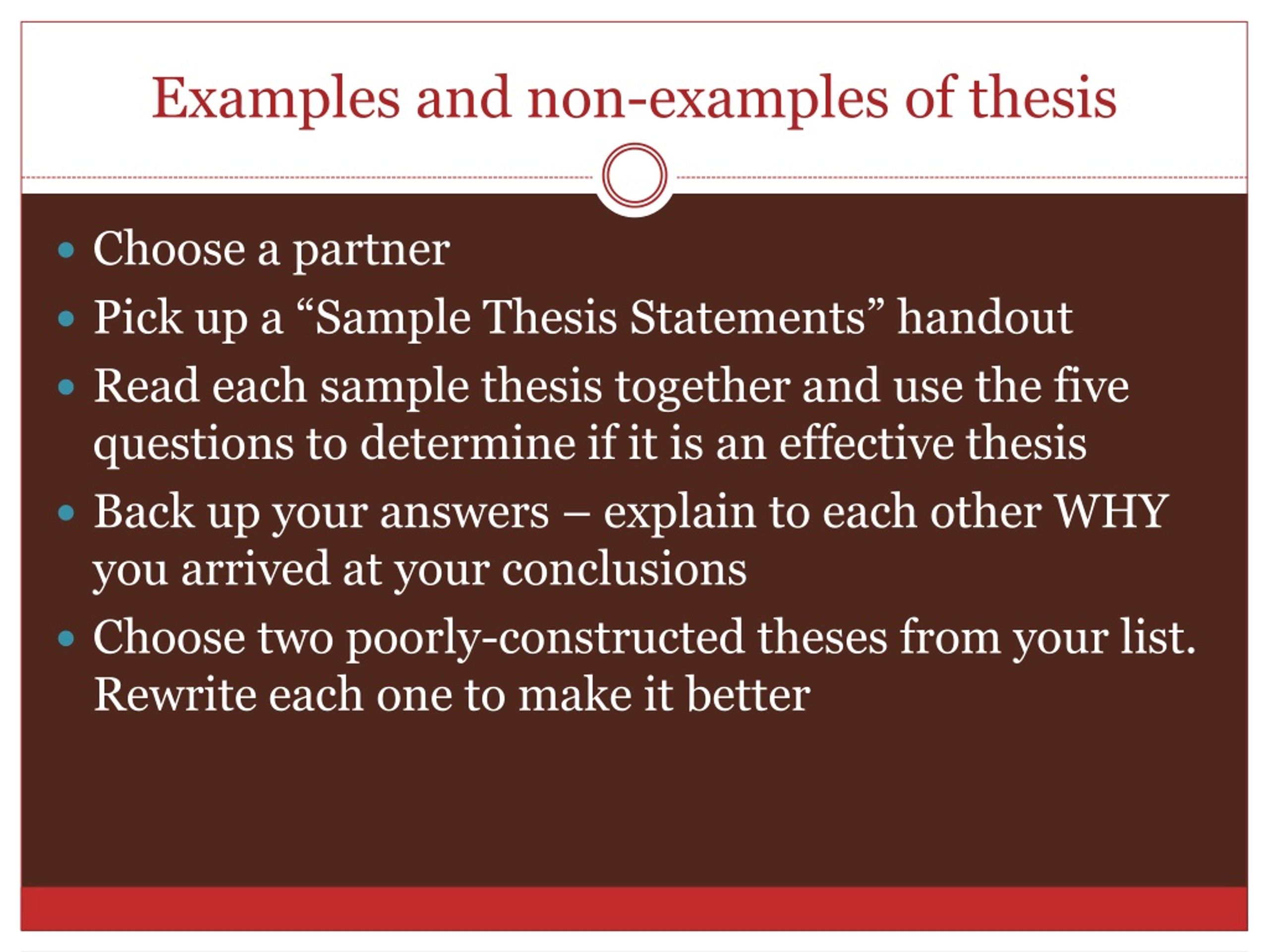 thesis non example