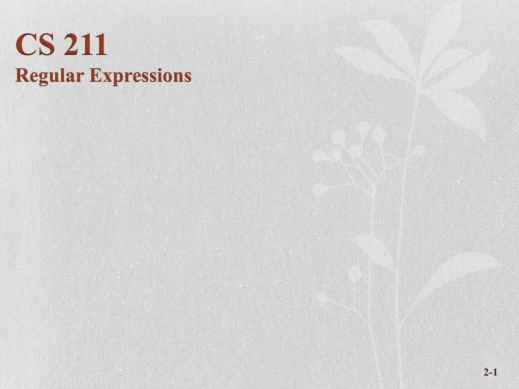 cs 211 regular expressions n.
