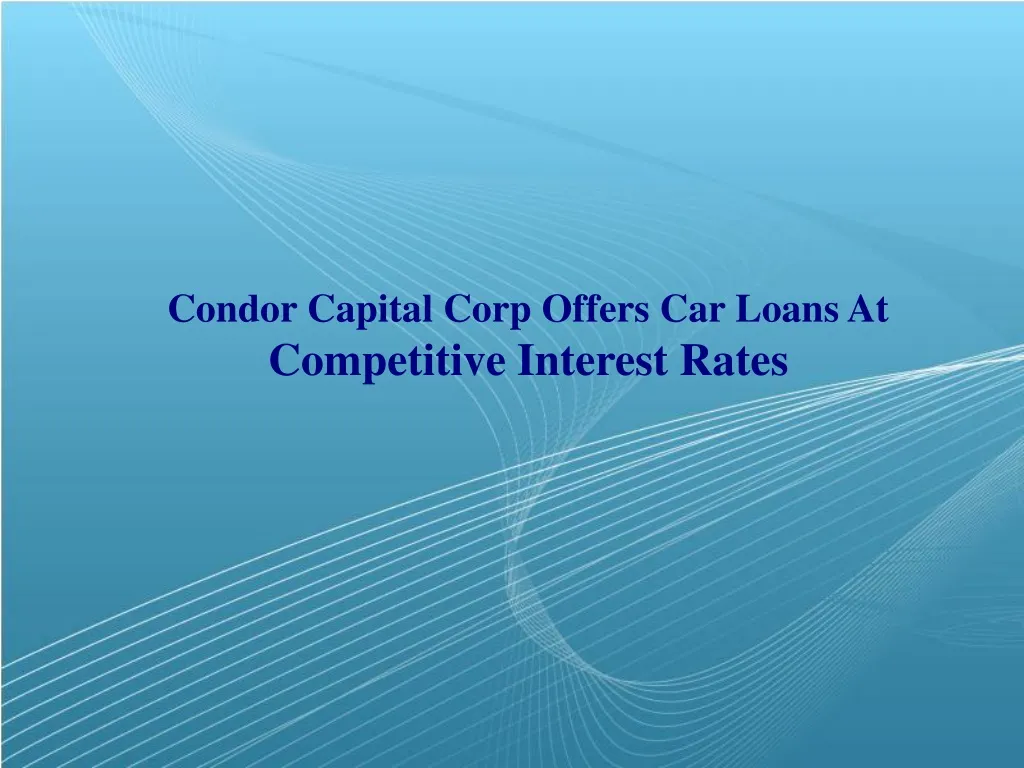 condor capital corp offers car loans n.