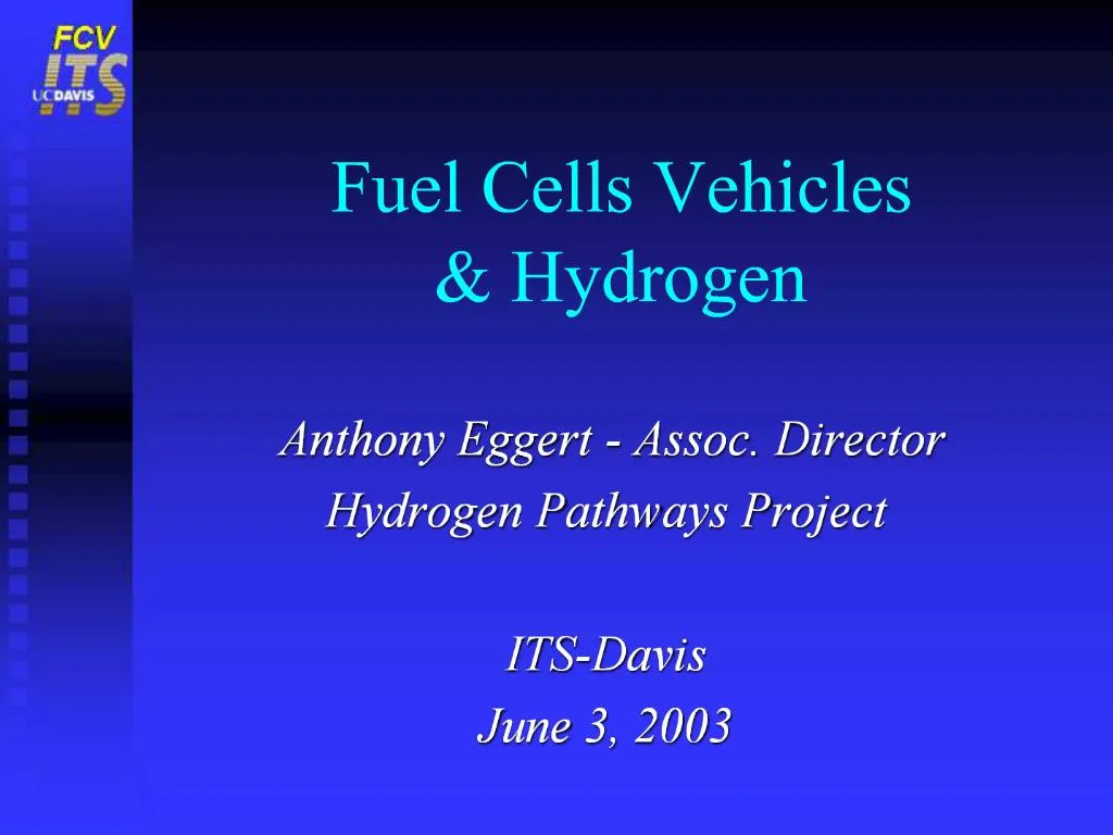 PPT - Fuel Cells Vehicles Hydrogen PowerPoint Presentation, Free ...