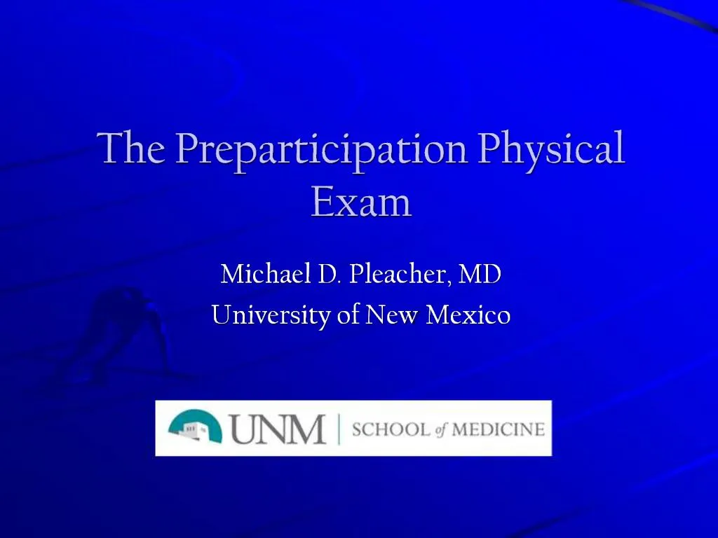 PPT - The Preparticipation Physical Exam PowerPoint Presentation, Free ...