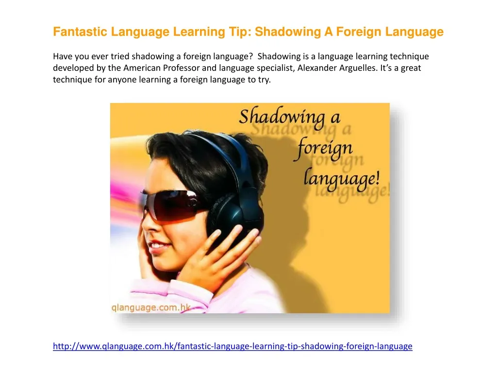 fantastic language learning tip shadowing n.
