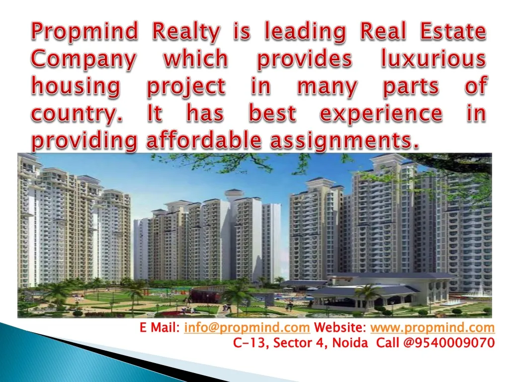 propmind realty is leading real estate company n.