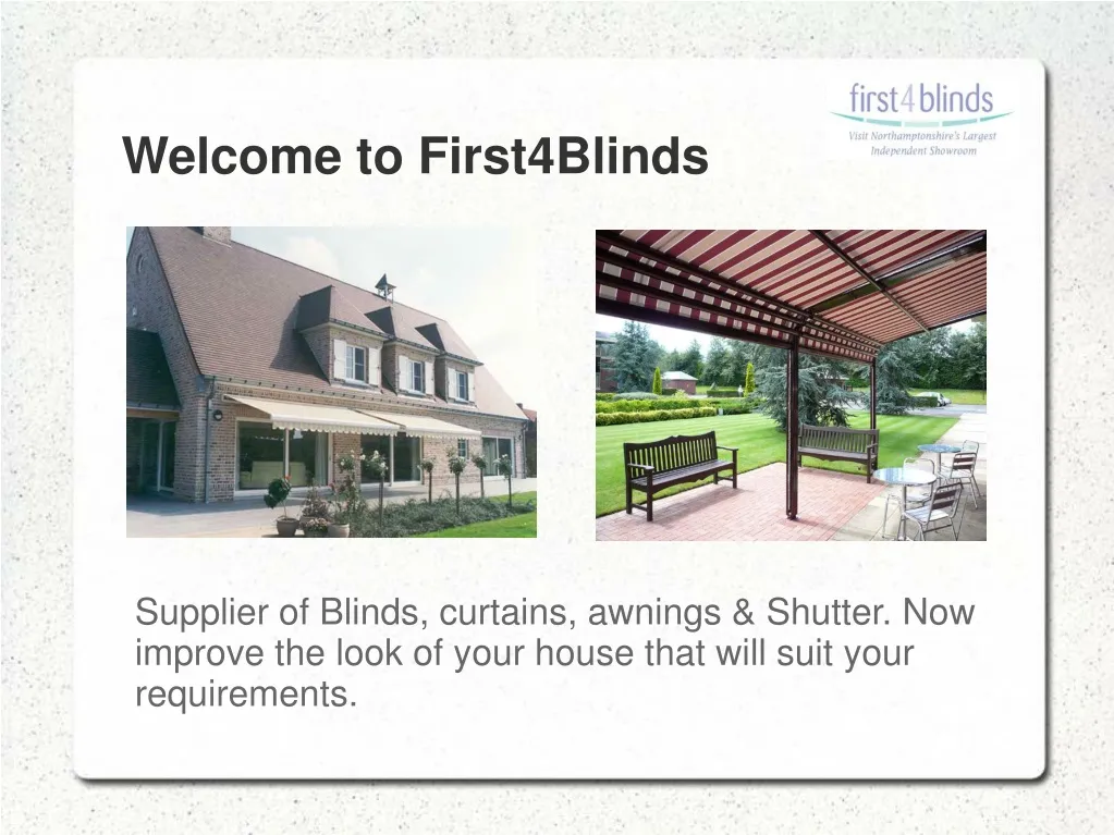 welcome to first4blinds n.