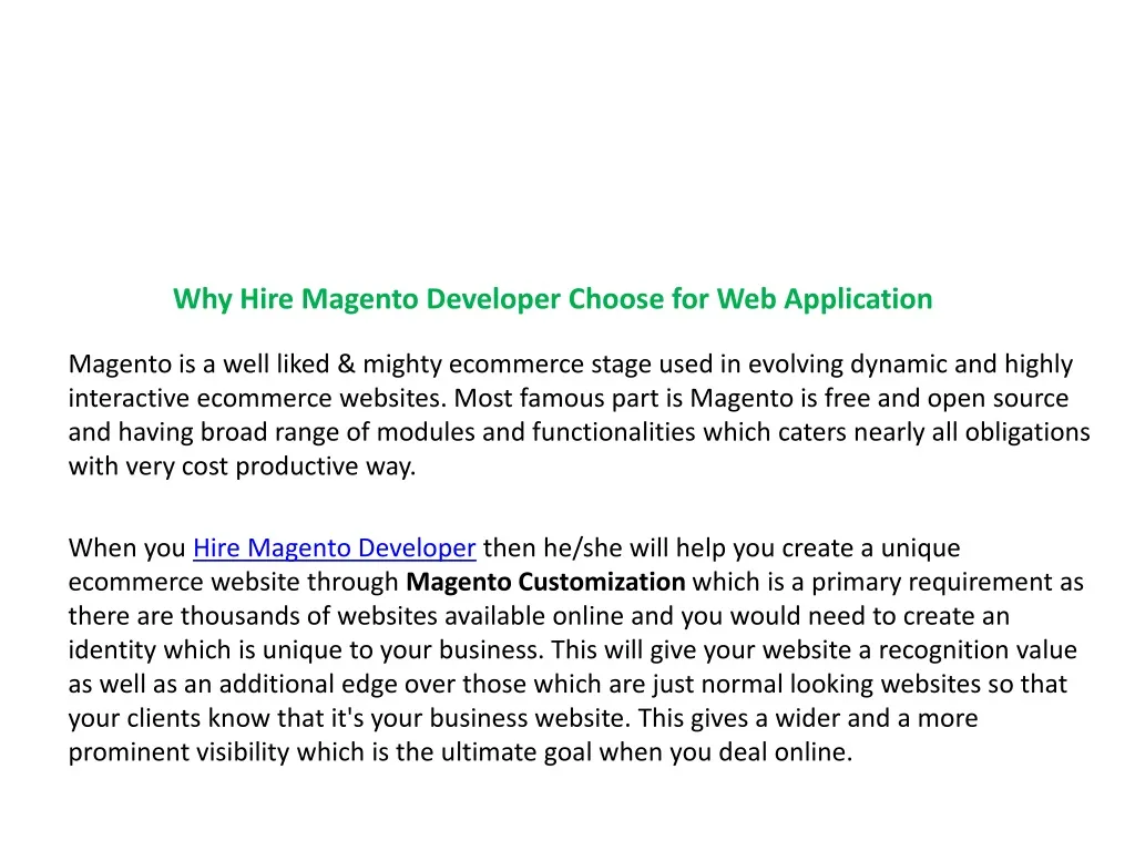 why hire magento developer choose for web application n.