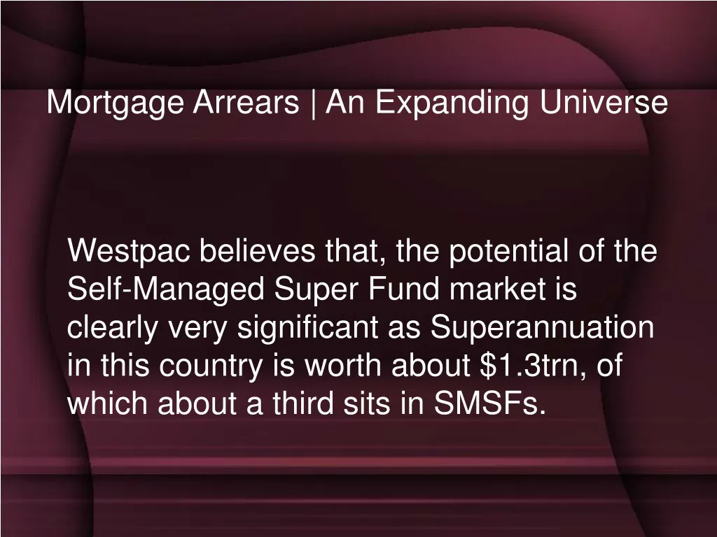 mortgage arrears an expanding universe n.