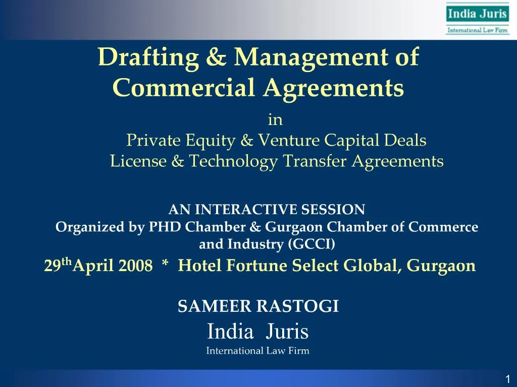 PPT - Drafting Management of Commercial Agreements PowerPoint ...