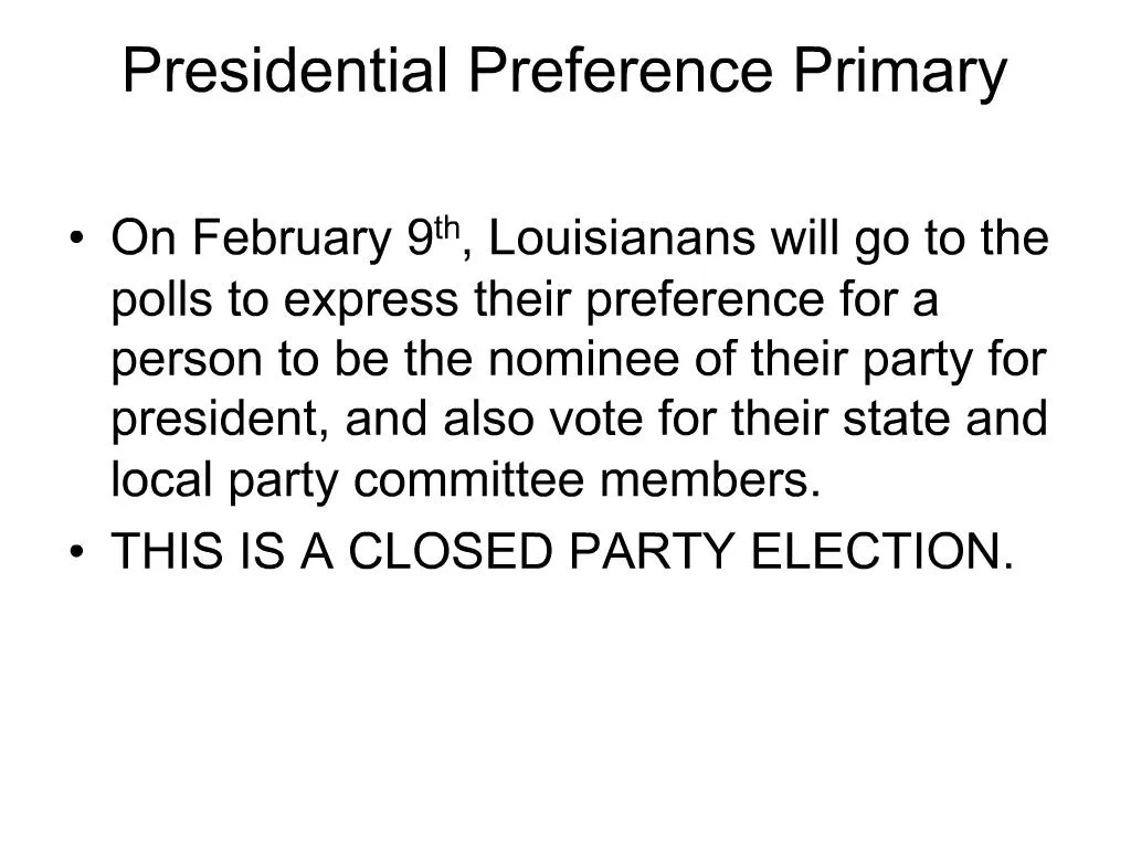 What Is The Purpose Of A Presidential Preference Primary