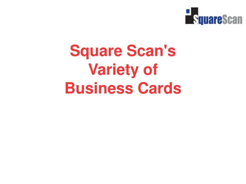 square scan s variety of business cards n.