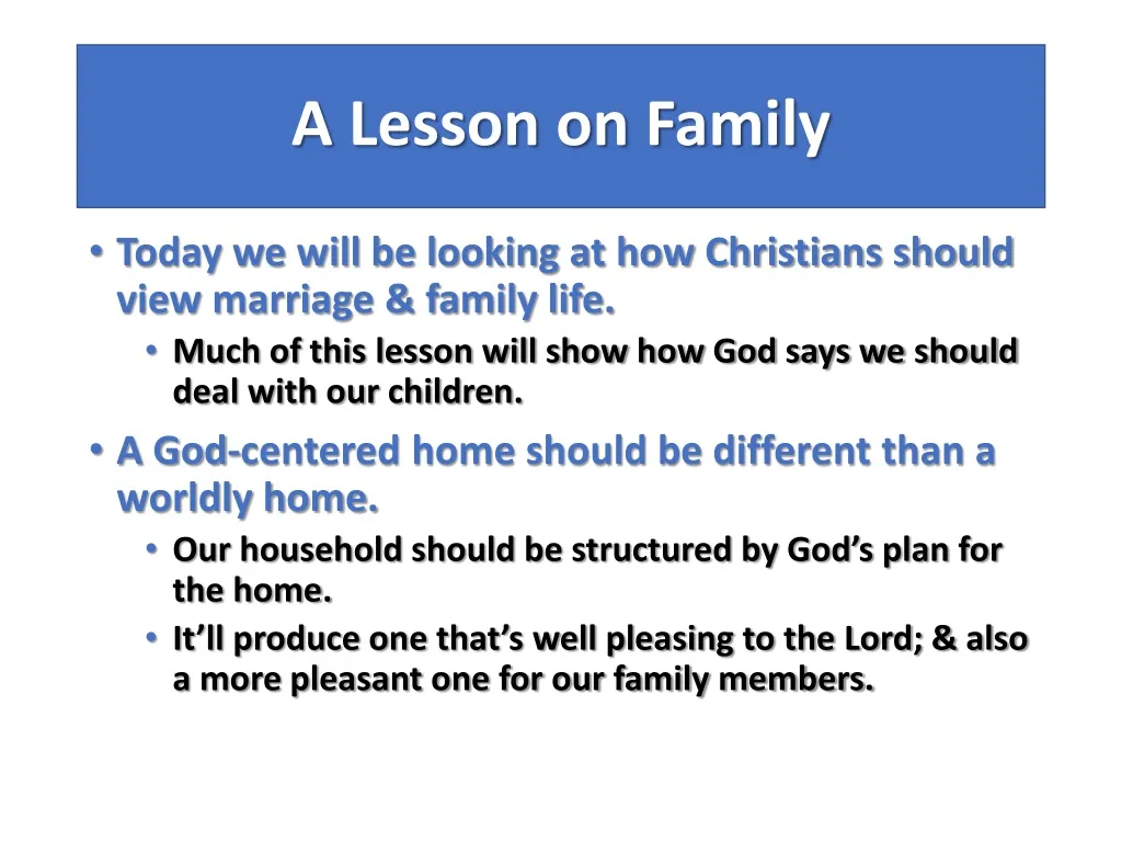 a lesson on family n.