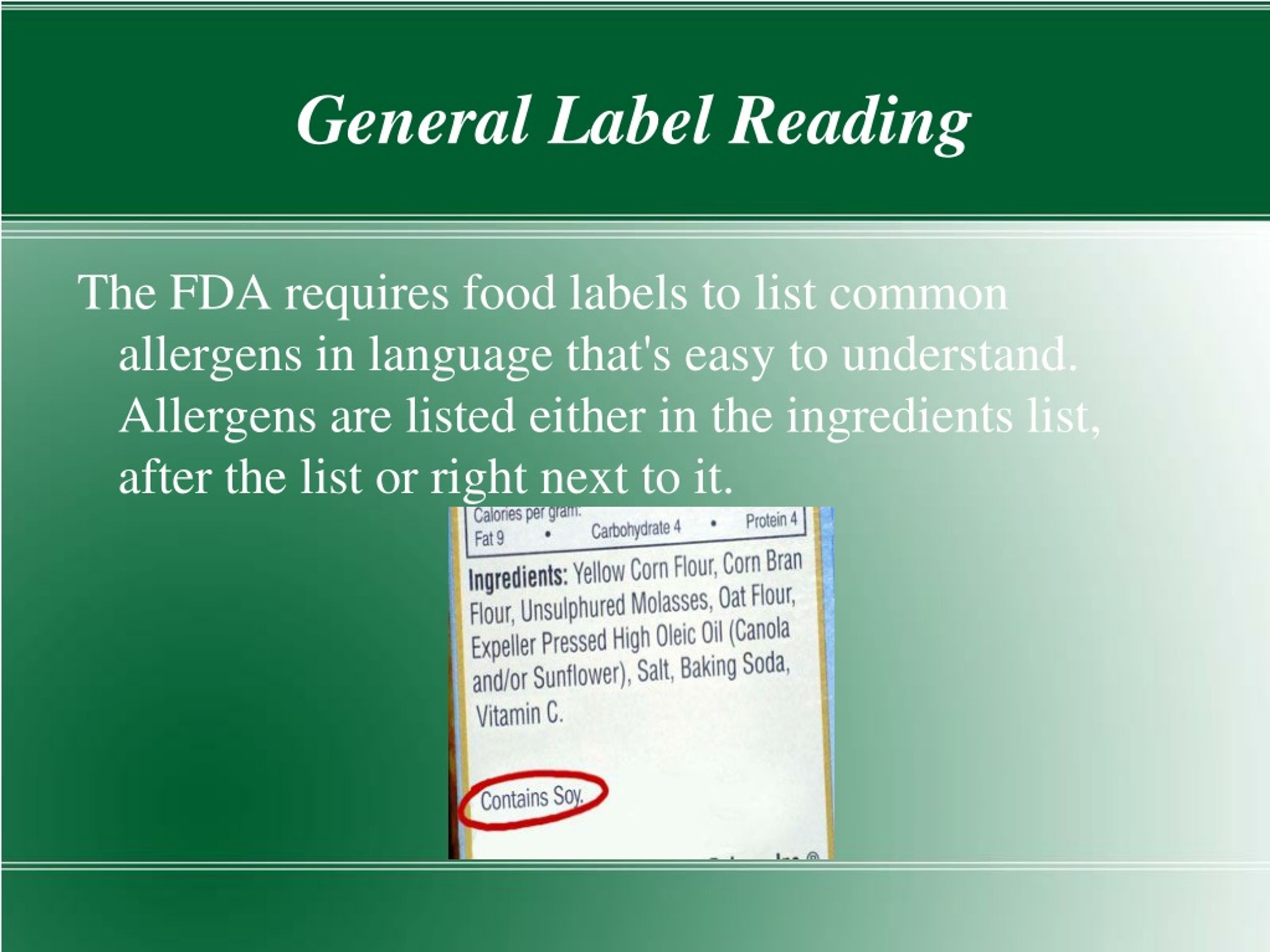 label reading assignment