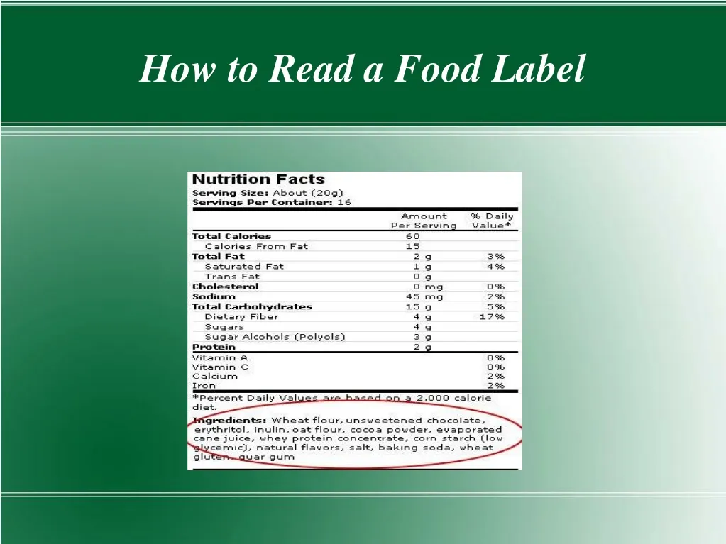 how to read a food label n.