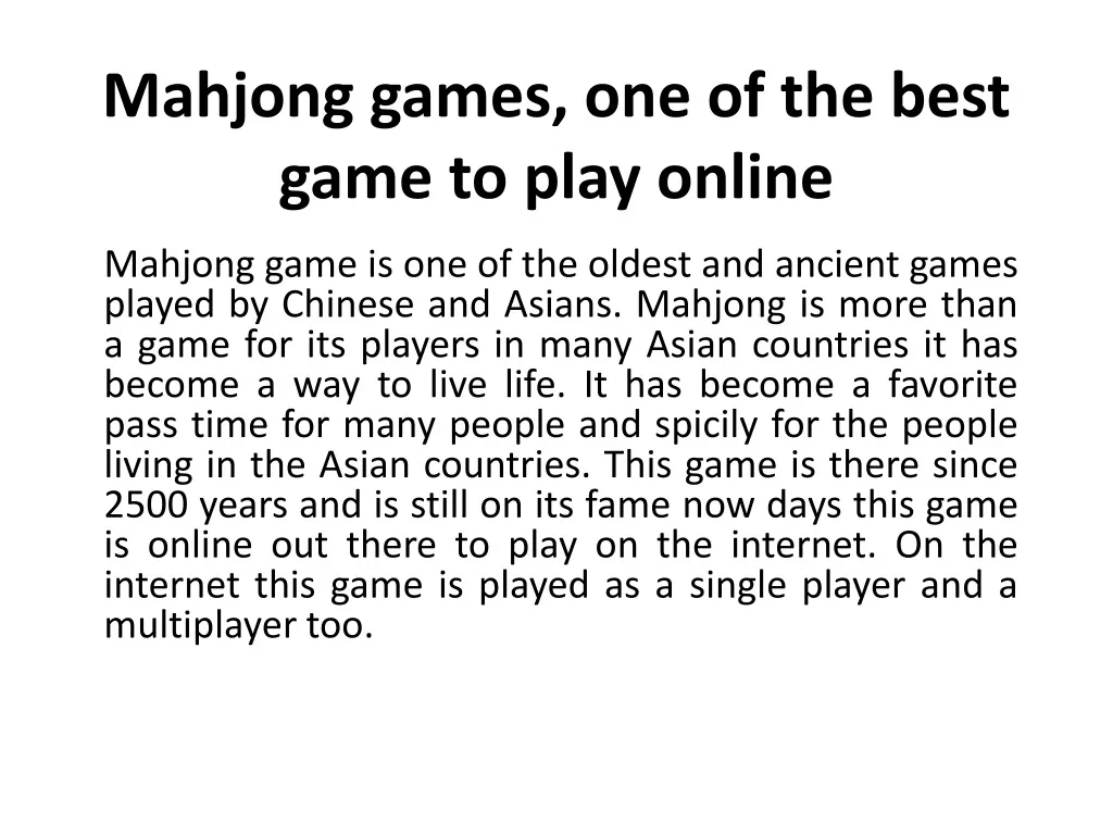 mahjong games one of the best game to play online n.