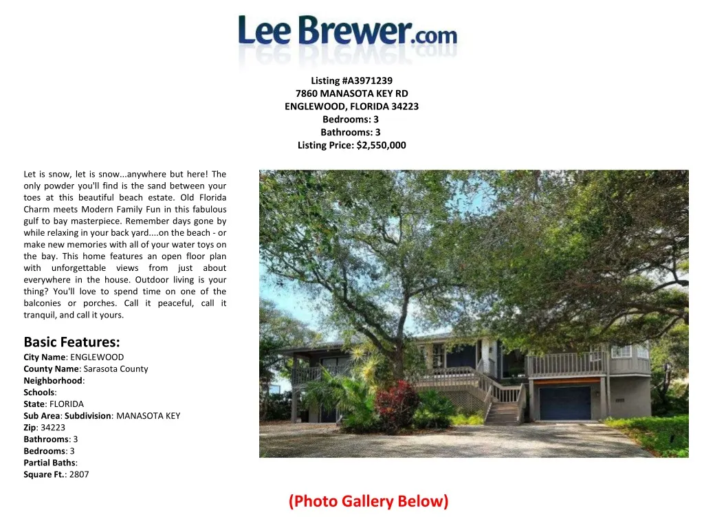 PPT Lee Brewer Manatee County Real Estate Sarasota Foreclosure