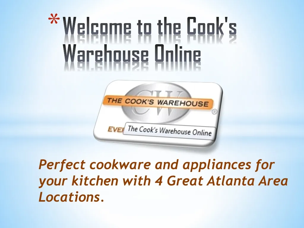 welcome to the cook s warehouse online n.