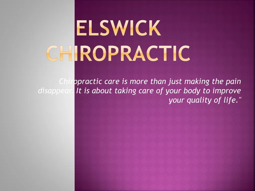 elswick chiropractic n.