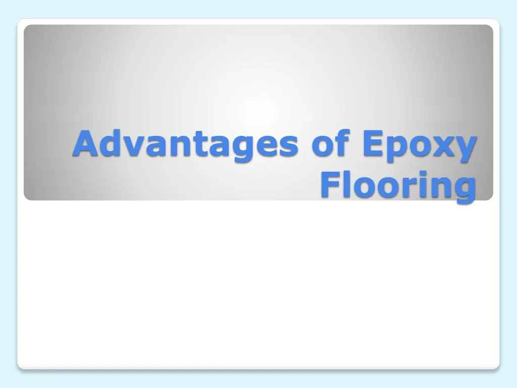 advantages of epoxy flooring n.
