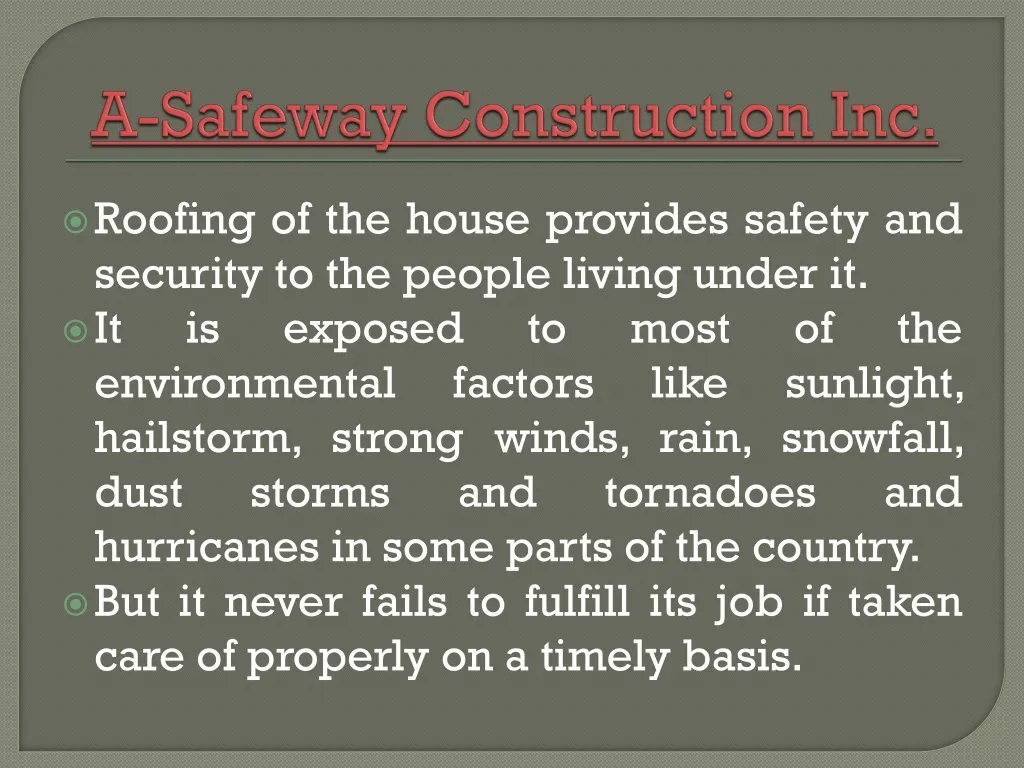 a safeway construction inc n.