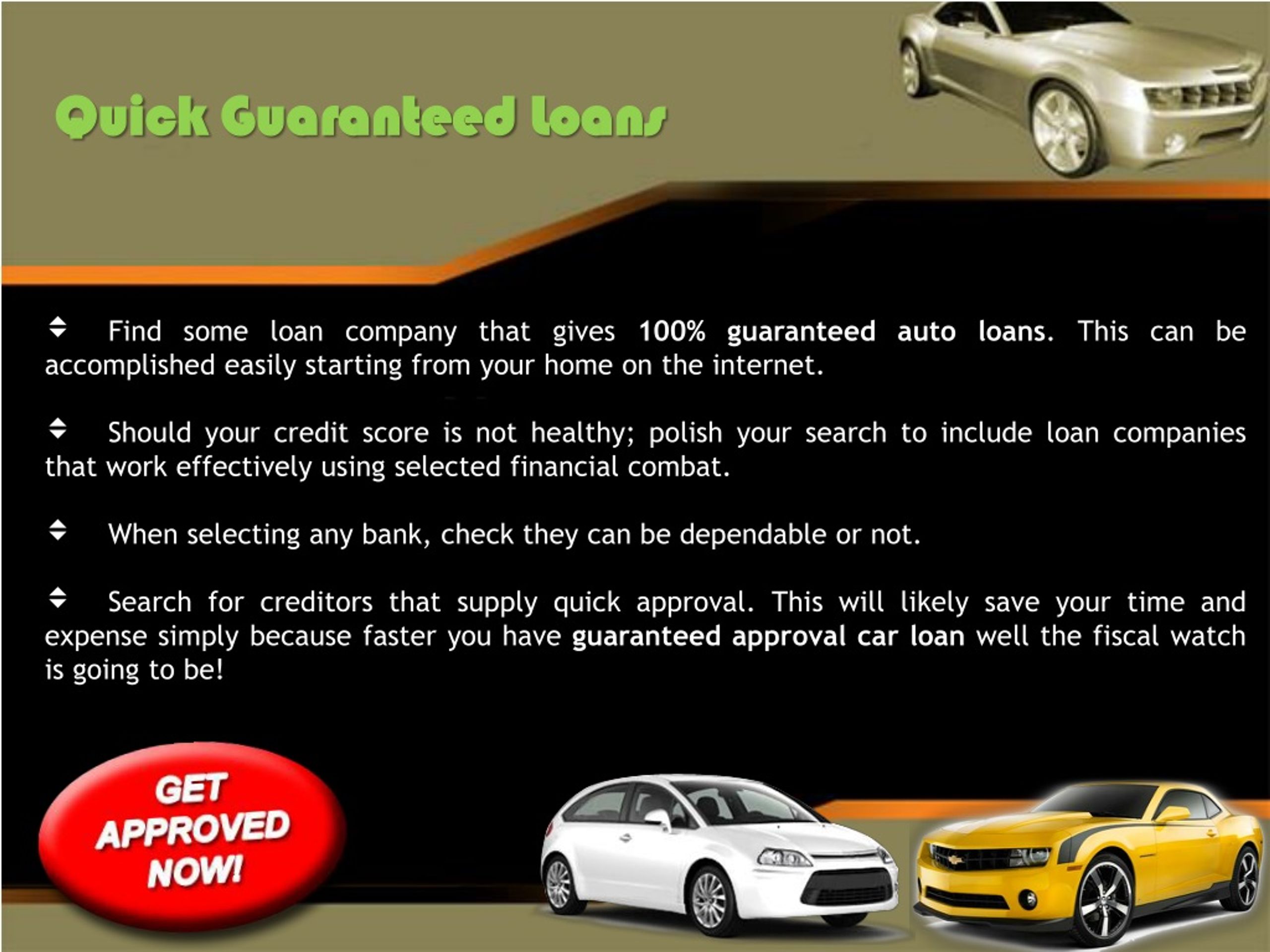 PPT - Guaranteed Car Finance Dealers For New And Used Cars PowerPoint