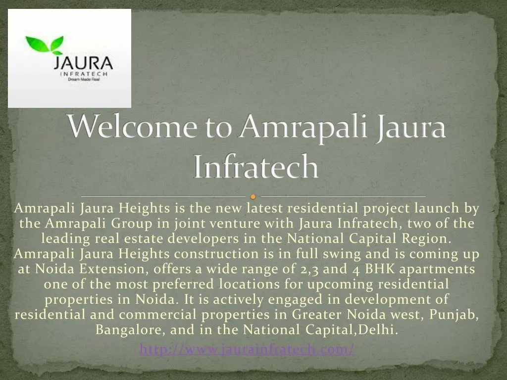 welcome to amrapali jaura infratech n.